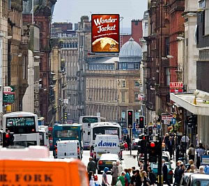 McCains advert on LED digital screen in Glasgow City Centre hoisted by HAS