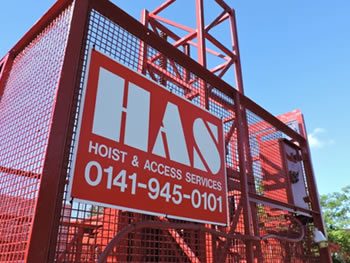 Hoist and Access sign on lift